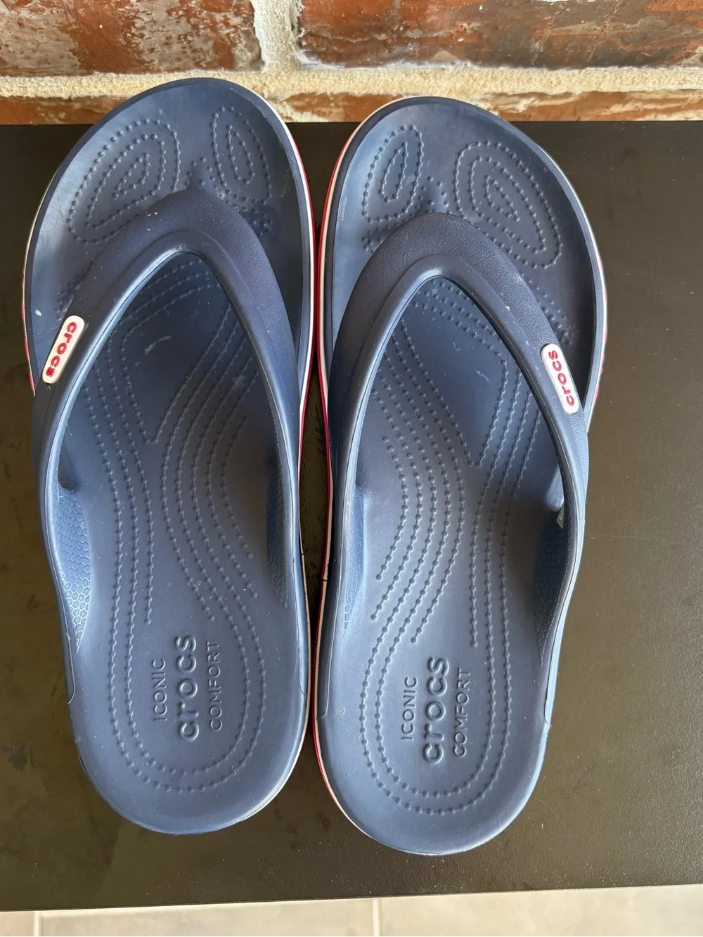 CROCS Bayaband Navy‎ Pepper Flip-Flops Thong Sandals Size 8